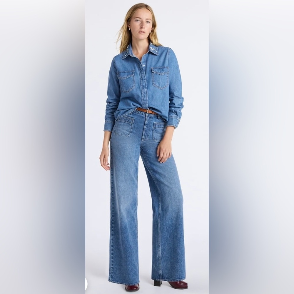 Free Assembly Patch Pocket Wide Leg Women’s Jeans size 6